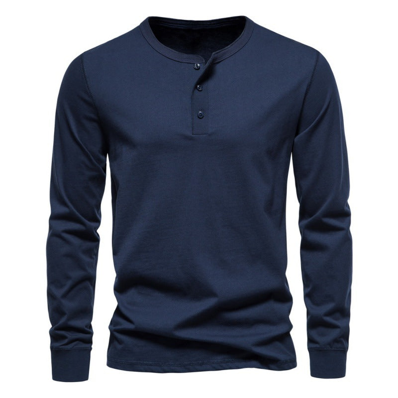 Herren Langarmshirt mit Knopfverschluss und modernem Design Echoarchiv