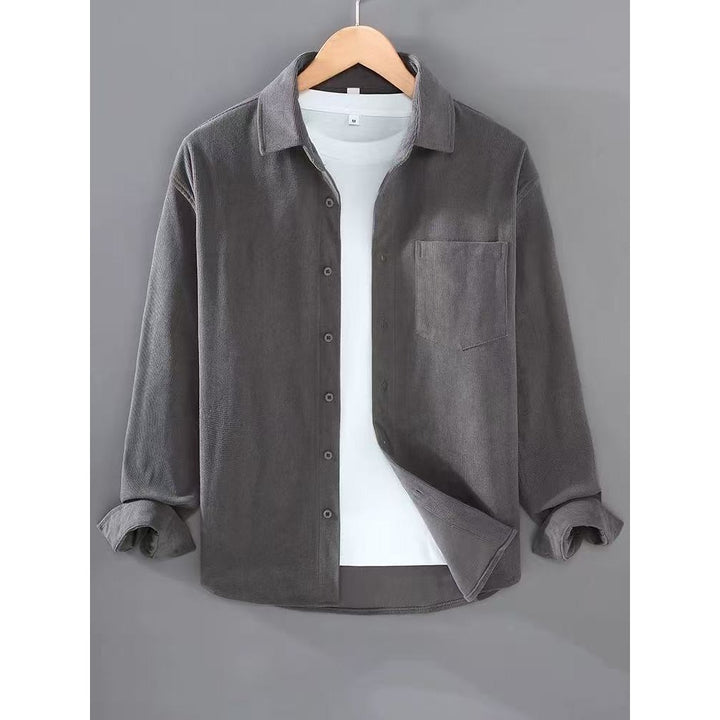 Herren Leichte Feincord-Hemdjacke mit Brusttasche und Kentkragen Echoarchiv