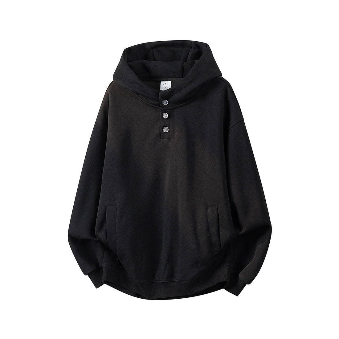 Unisex Oversize Kapuzenpullover mit handschriftlichem Grafik-Print, Kängurutasche & geripptem Saum Echoarchiv