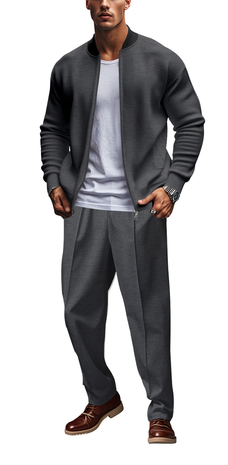 Herren lässiger Bomberjacke und Jogginghose Set Echoarchiv