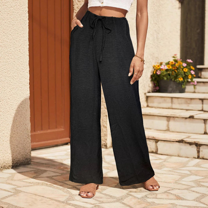 Damen Leichte Palazzo-Culotte aus Feinstrick mit hohem Komfortbund und Kordelzug – Avélisse