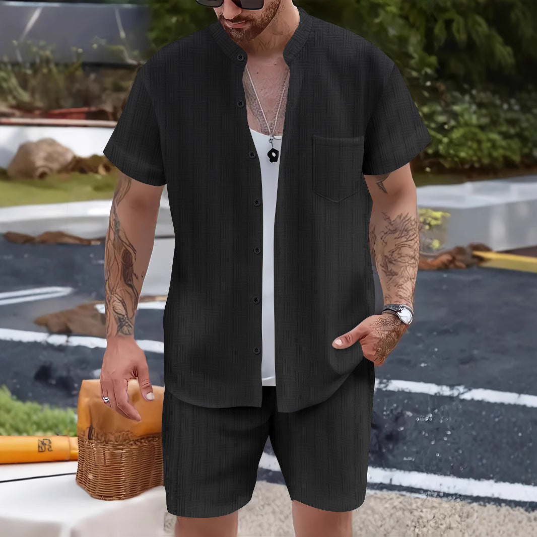 Herren lässiges Kurzarmhemd und Shorts Ensemble Echoarchiv