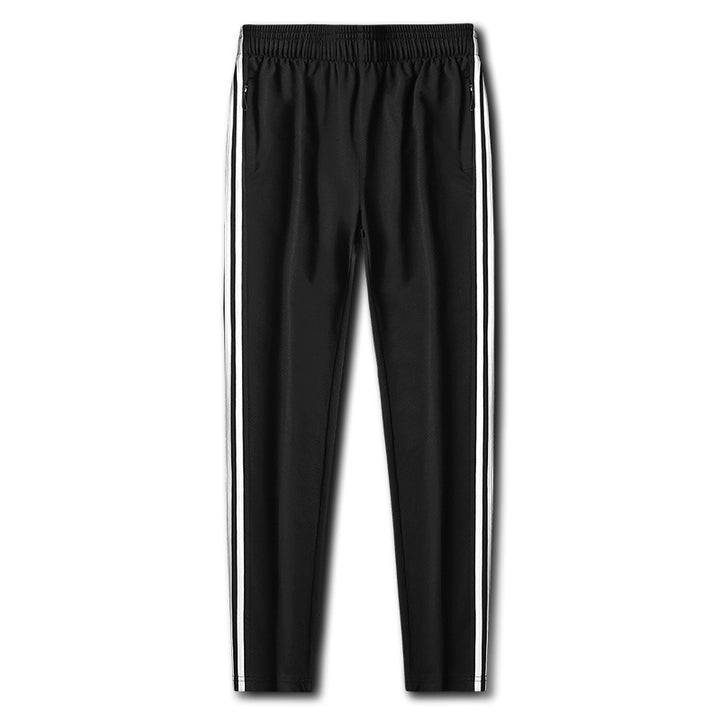 Herren Slim-Fit Trackhose mit seitlichen Kontraststreifen, Reißverschlusstaschen und elastischem Bund – Sorevano