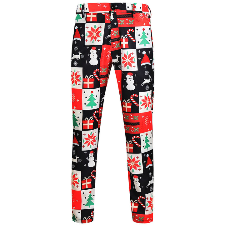 Herren Weihnachtliche Slim‑Fit Chinohose mit Allover-Santa‑Print und Stretchkomfort Echo Archiv