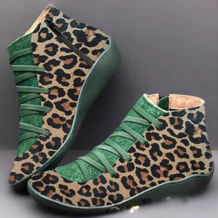 Damen nan knöchelhoher Softleder-Sneakerboot mit seitlichem Reißverschluss elastischer Zierschnürung und ergonomischer Komfortsohle Echo Archiv