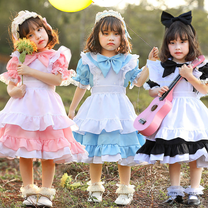 Mädchen niedliches Märchenhaftes Kleid mit Rüschen und Schleifen Echo Archiv
