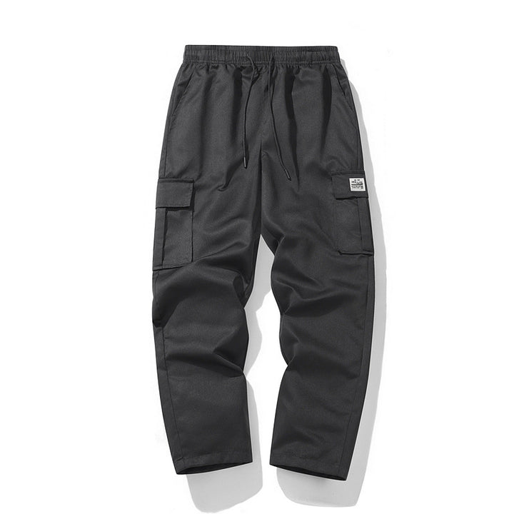 Herren Lässige Cargo-Jogginghose mit elastischem Tunnelzugbund, Mehrfachtaschen & tapered Bein Echo Archiv