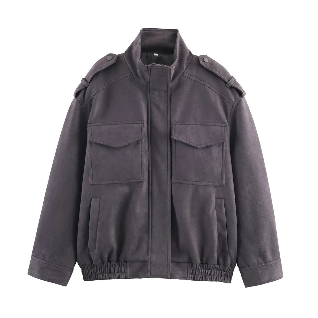 Herren utility‑Fieldjacke mit Schulterklappen, aufgesetzten Pattentaschen, verdeckter Reißverschluss und elastischem Saum – Taviero