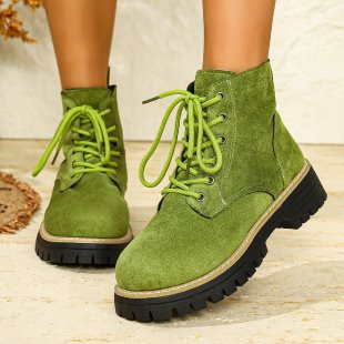 Damen nan Schnür-Stiefelette in Veloursoptik mit warmem Innenfutter, gepolstertem Schaft und robuster Profilsohle Echo Archiv