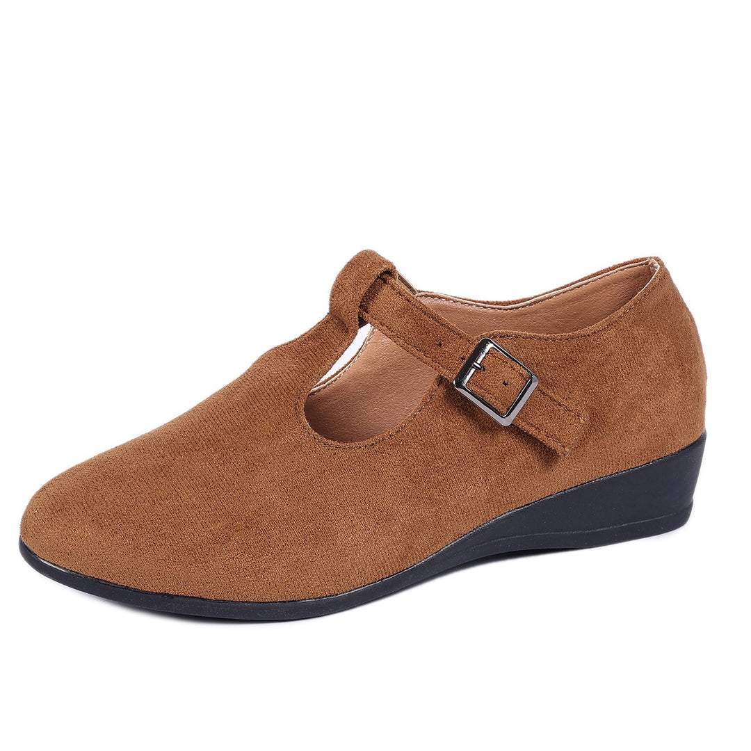 Damen Komfortable Mary-Jane-Ballerinas aus Velours mit verstellbarem Schnallenriemen und gepolstertem Fußbett – Lioré