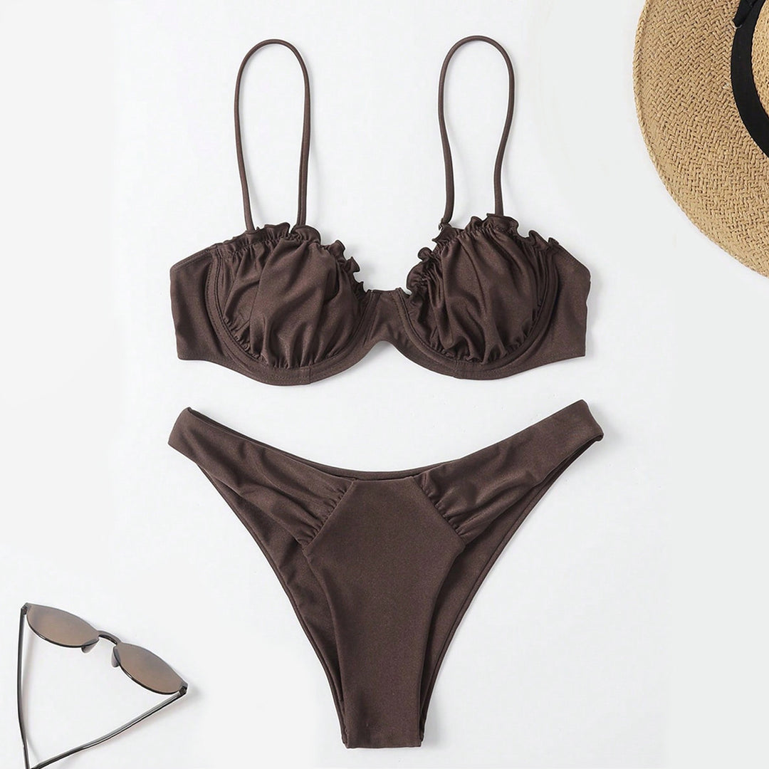 Damen Push-Up-Bikini mit Raffung und verstellbaren Trägern Echo Archiv