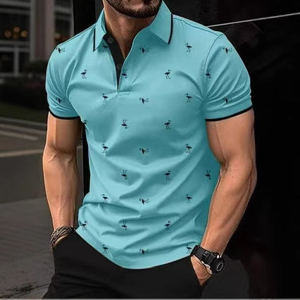 Herren hochwertiges Poloshirt mit stilvollem Muster Echoarchiv