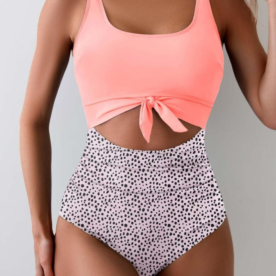 Damen Bikini-Set mit hohem Bund und modischem Knoten-Detail Echo Archiv