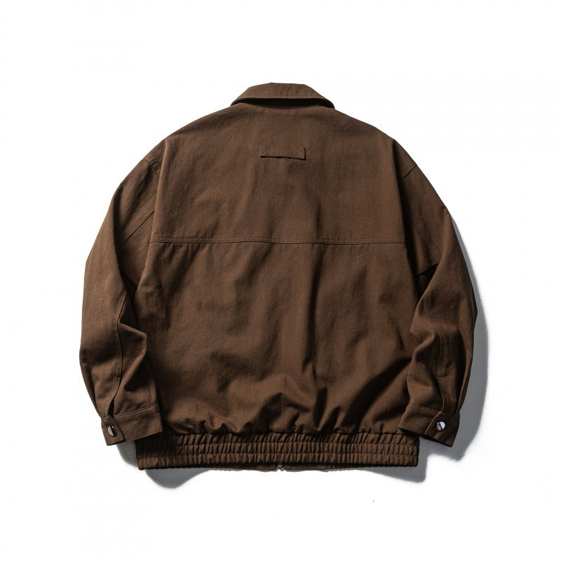 Herren Boxy-Workwear-Jacke mit durchgehendem Reißverschluss, aufgesetzten Pattentaschen und elastischem Bund Echo Archiv