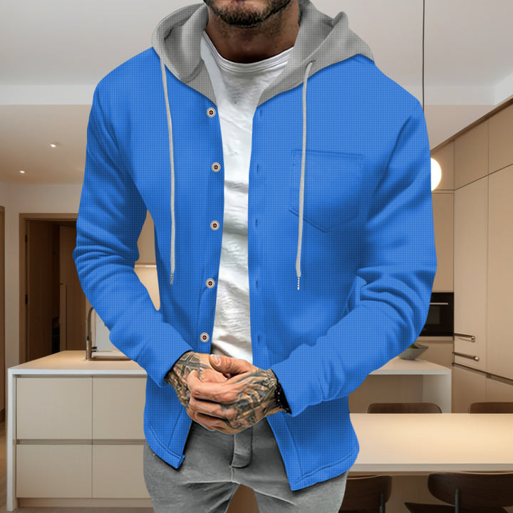 Herren modische Sweatjacke mit integrierter Kapuze und funktionalen Details Echoarchiv