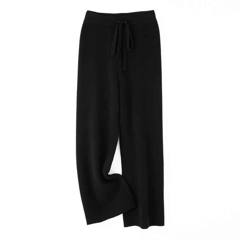 Damen weite Strickhose mit Tunnelzugbund und kaschmirähnlicher Haptik Echoarchiv