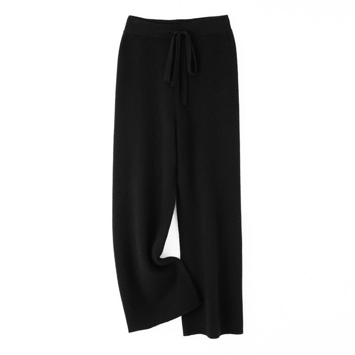 Damen weite Strickhose mit Tunnelzugbund und kaschmirähnlicher Haptik Echoarchiv