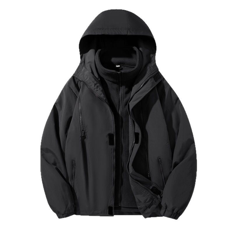 Herren Zweiteiler Regen- und Thermojacke mit abnehmbarer Fleece-Innenjacke und winddichter Membran – Taviero