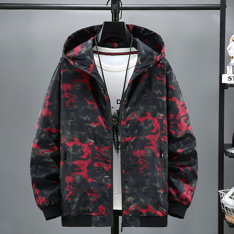 Herren Modische Kapuzenjacke mit Camouflage-Muster Echo Archiv