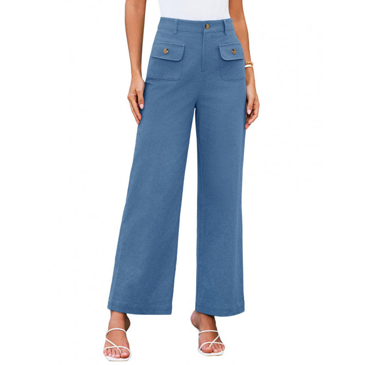 Damen High-Waist Palazzo-Hose mit aufgesetzten Knopf-Taschen Echo Archiv