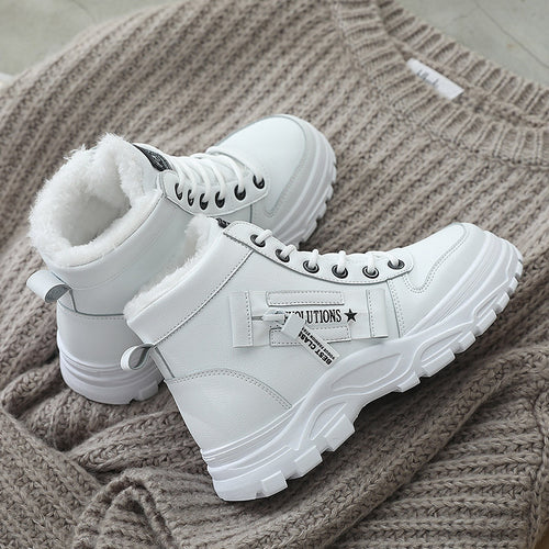Damen Gefütterte High‑Top Winterboots mit Teddyfutter, robuster Lug‑Sohle und Schnürung Echo Archiv