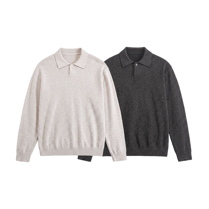 Herren Strick-Poloshirt mit strukturiertem Garn und relaxed Fit Echoarchiv