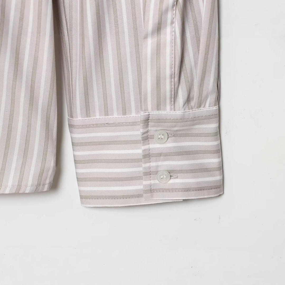 Damen Gestreifte Oversize‑Hemdbluse mit Western‑Yoke Echoarchiv