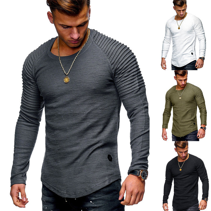 Herren Langarmshirt mit strukturierter Oberfläche und Raglanärmeln Echoarchiv
