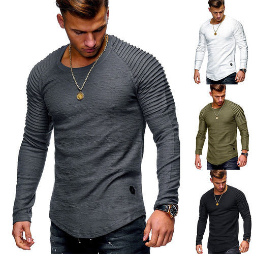 Herren Langarmshirt mit strukturierter Oberfläche und Raglanärmeln Echoarchiv