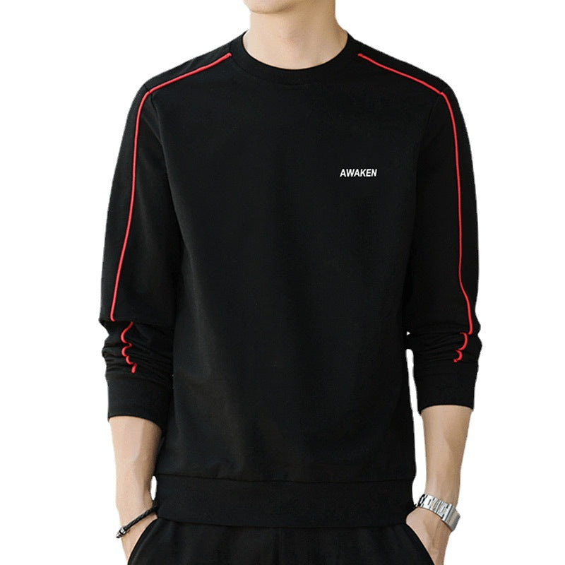 Herren Crewneck‑Sweatshirt mit Kontrastpaspel und schmaler Silhouette – Marzano