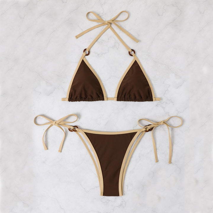 Damen Triangel-Bikini mit verstellbaren Trägern und Ringdetails Echo Archiv