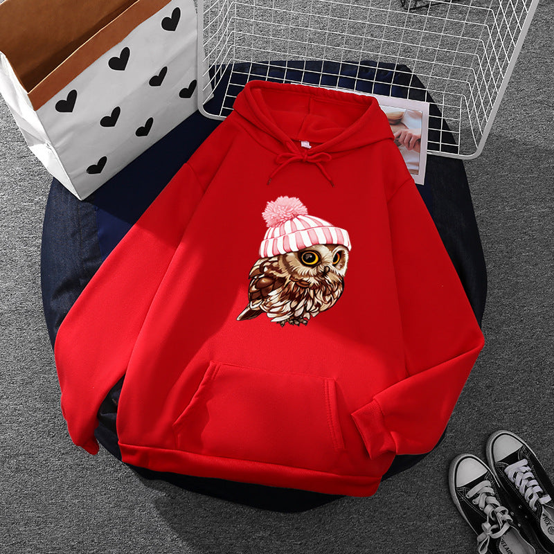 Damen lässiger Oversize Kapuzenpullover mit Herz‑und‑Pfotenprint, Kordelzug und gerippten Bündchen – Auréline