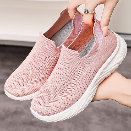 Damen nan nahtloser Strick-Slip-On Komfortwalker mit sockenähnlichem Schaft, reaktiver Memory-Fußbett-Einlage und flexibler EVA-Leichtsohle Echo Archiv