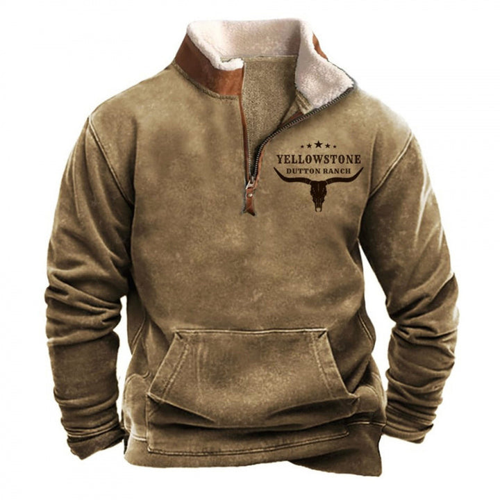 Herren Wärmender Fleece-Pullover mit Stehkragen Echoarchiv