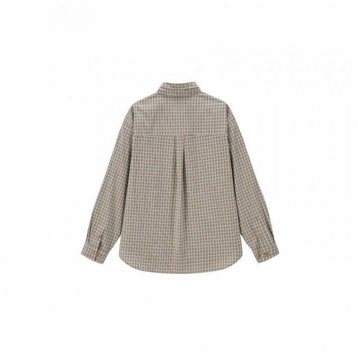 Damen Karierte Hemdbluse mit Schleifenkragen und Brusttasche Echo Archiv
