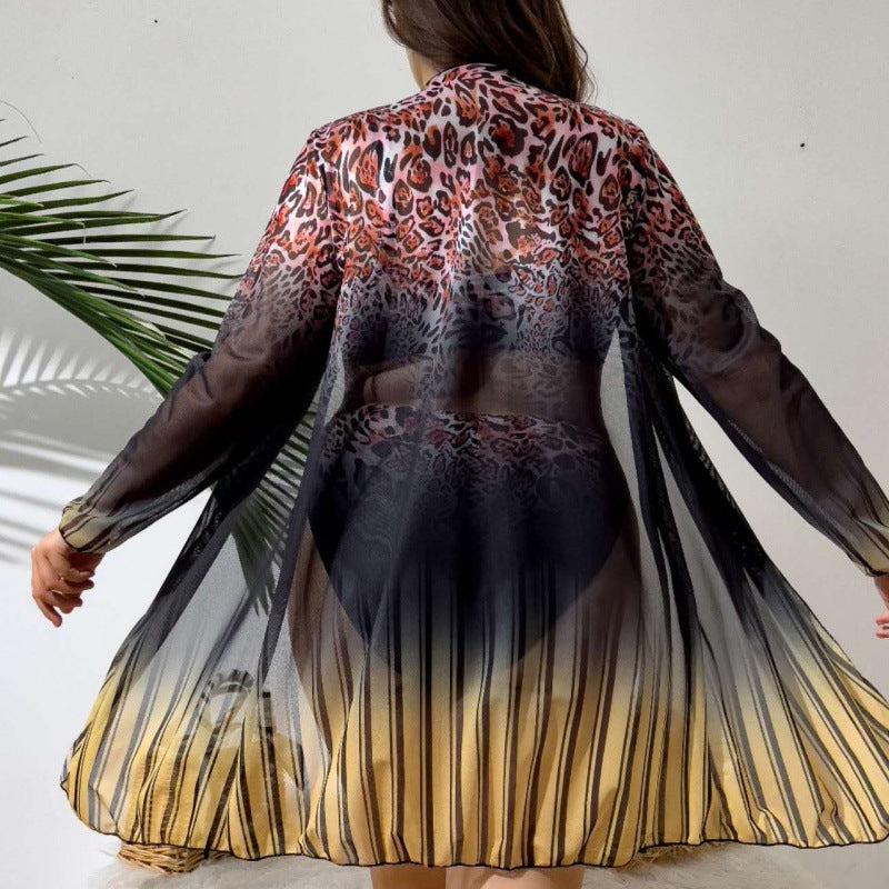 Damen Bikini-Set mit trendigem Leopardenmuster und eleganter Wickeljacke Echo Archiv