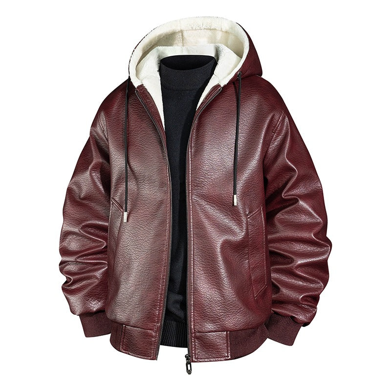 Herren Coole Kunstlederjacke mit kuscheliger Innenausstattung Echo Archiv