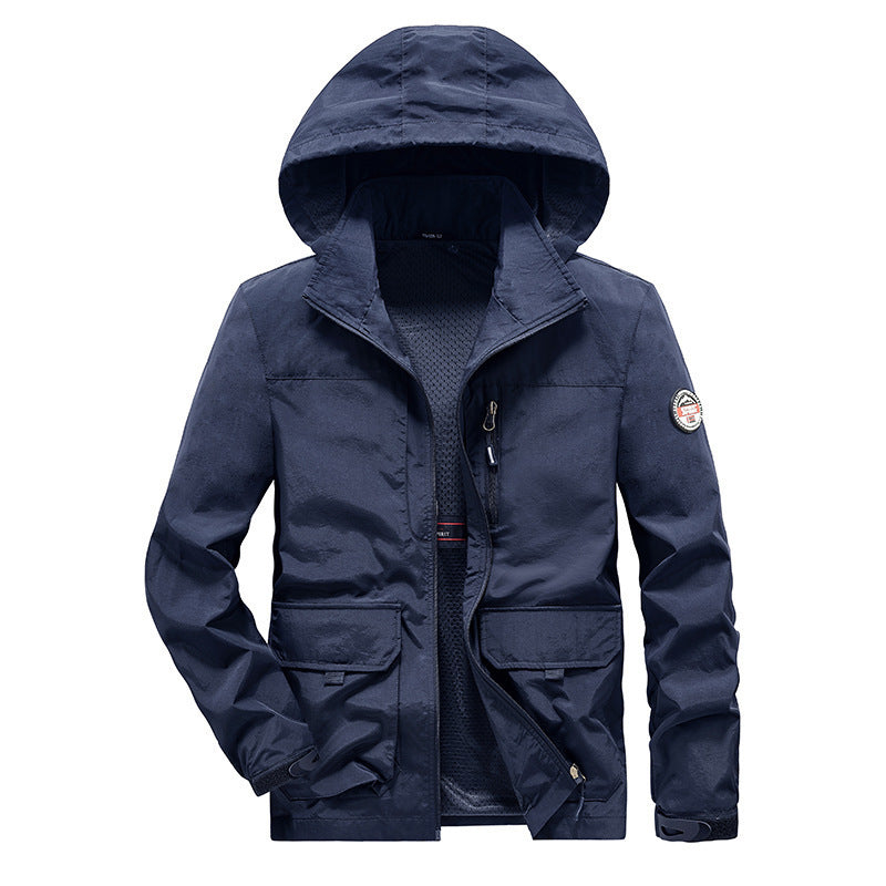 Herren Ultraleichte Kapuzen-Fieldjacke mit Mesh-Innenfutter und Mehrfach-Taschen Echo Archiv