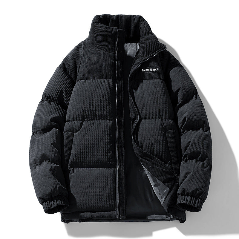 Herren Wattierte Cordoptik Steppjacke mit hohem Stehkragen und Thermofutter Echoarchiv