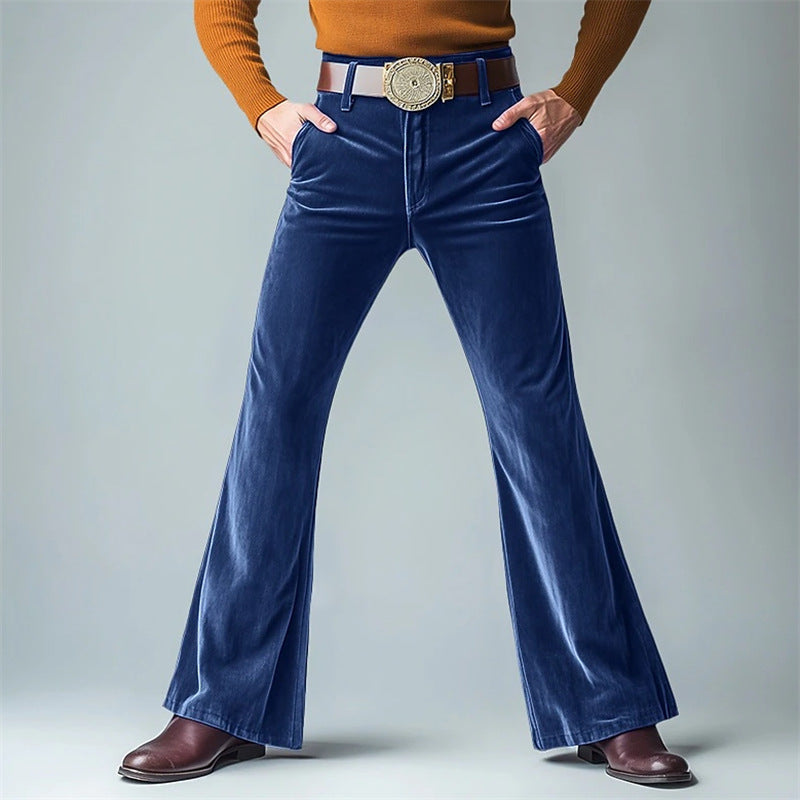 Herren lässige Flared-Hose aus hochwertigem Komfortstoff mit elegantem Schnitt Echoarchiv