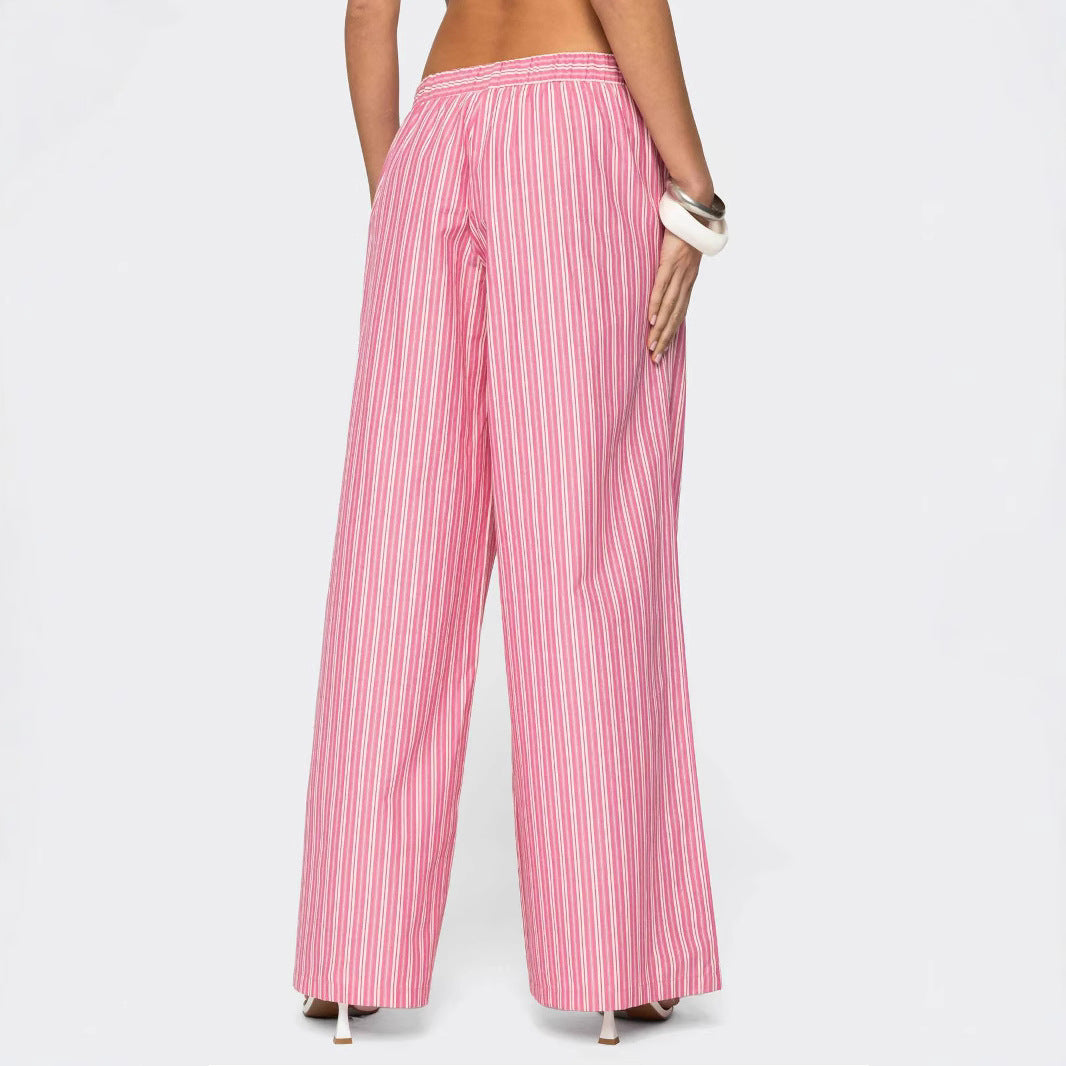 Damen Leichte Palazzohose mit weitem Bein, Tunnelzug und Eingrifftaschen – Avérine