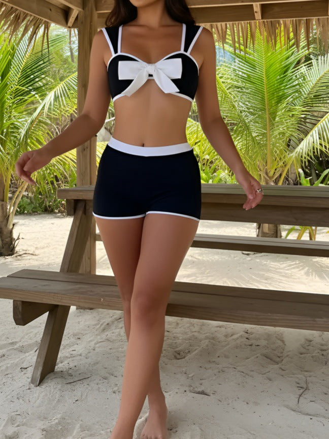 Damen Bikini-Set mit süßem Schleifen-Design und kurzen Hosen Echo Archiv