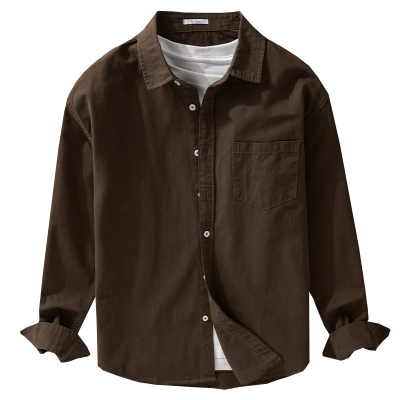 Herren Lässiges Layering-Hemd im Overshirt-Stil mit weichem Baumwollgriff und Brusttasche Echoarchiv