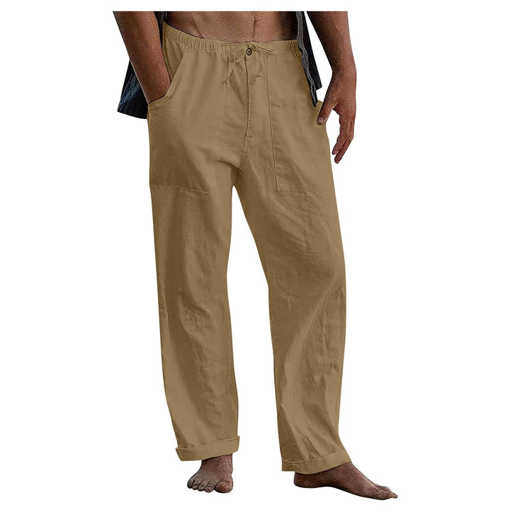 Herren Relaxed Fit Leinenhose mit elastischem Bund und praktischen Taschen Echoarchiv