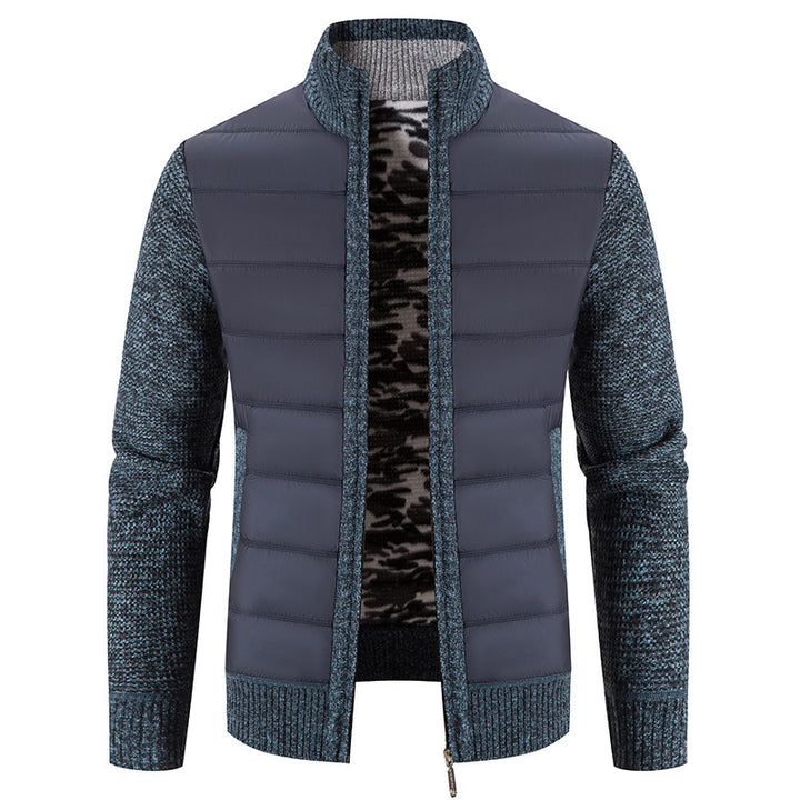 Herren hybride Steppjacke mit modischem Strickdesign Echoarchiv
