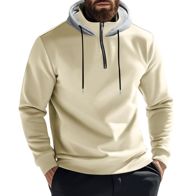 Herren sportlicher Hoodie mit halbem Reißverschluss und modernem Kapuzenaufbau Echoarchiv