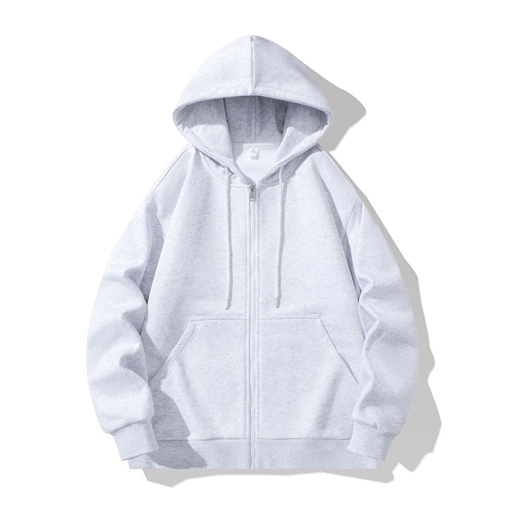 Unisex Oversize Kapuzen-Sweatjacke mit durchgehendem Reißverschluss, Kängurutaschen und gerippten Bündchen Echo Archiv