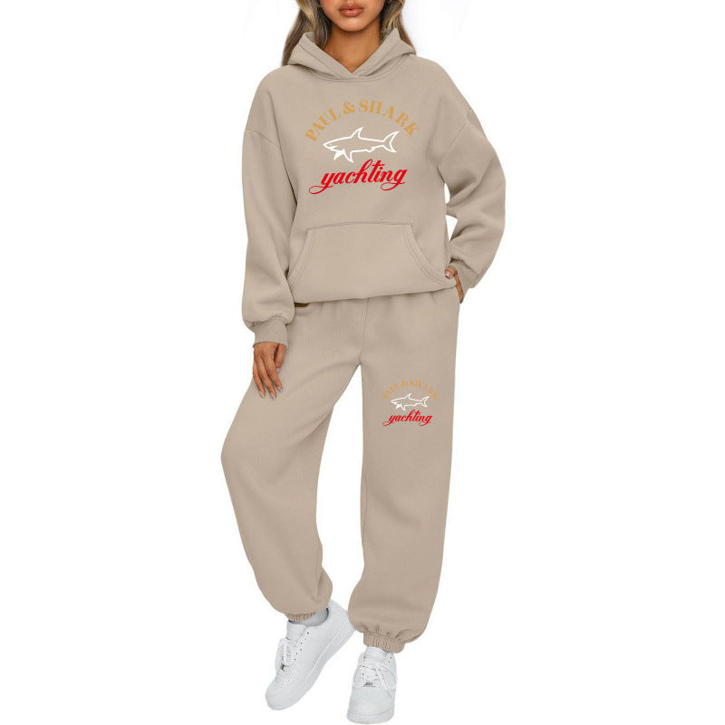 Damen nan oversized Hoodie und Jogginghose Set mit Kapuze Kängurutasche und gerippten Bündchen Echo Archiv
