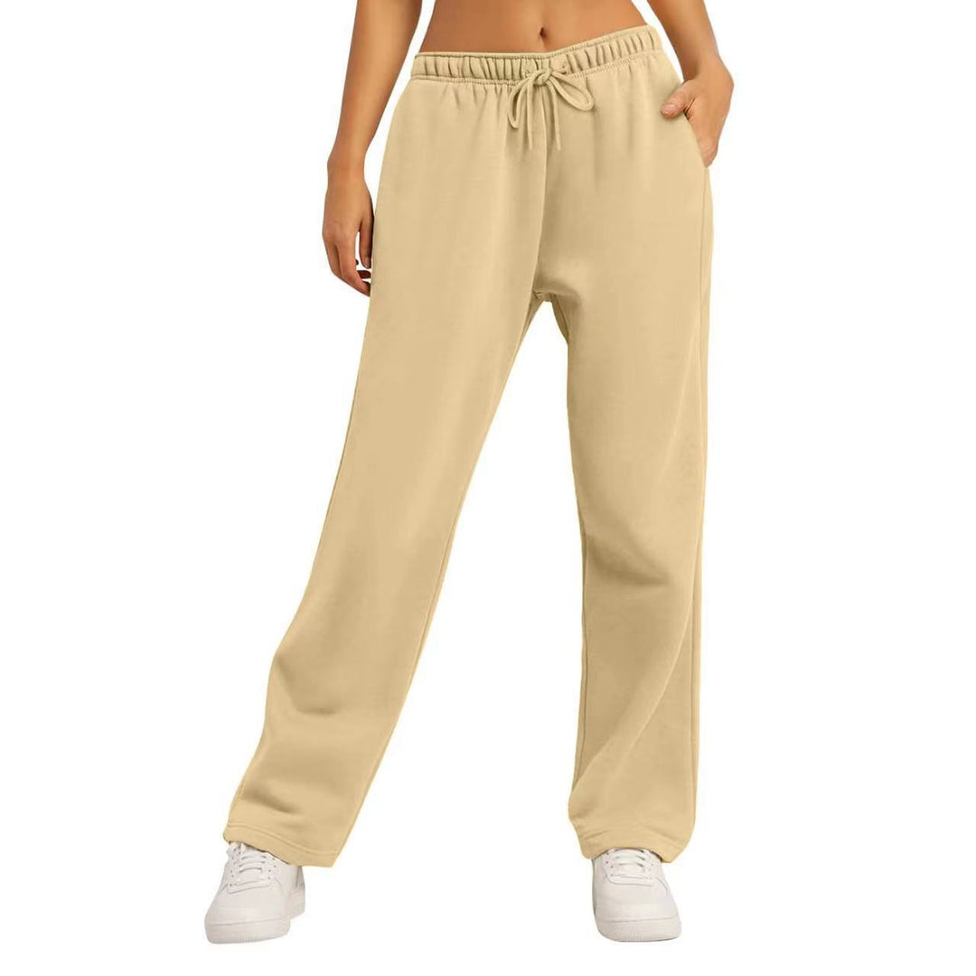 Damen nan weite High‑Waist Loungewear‑Jogginghose mit elastischem Bund Kordelzug und Seitentaschen Echo Archiv