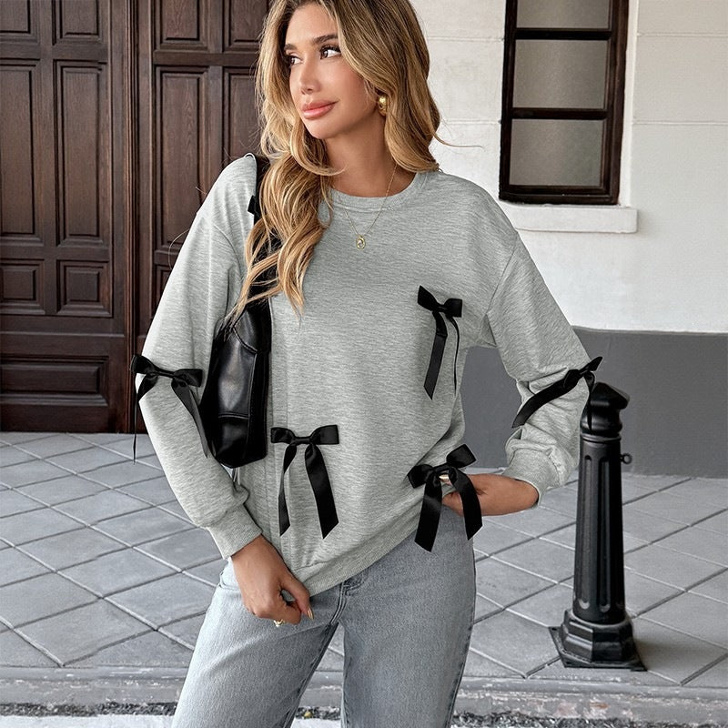 Damen Bequemer Sweatshirt mit Schleifen-Design Echo Archiv